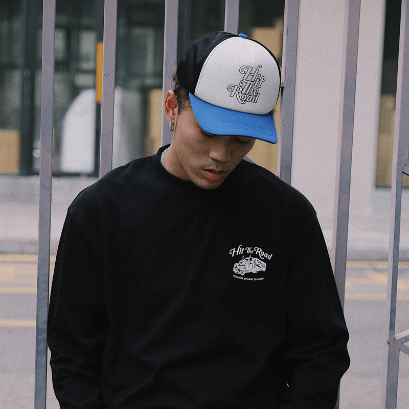 Blue and white retro cotton cap, view 5 - MRSLM