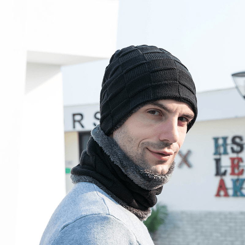 men's knit hat and scarf set, view 6 - MRSLM