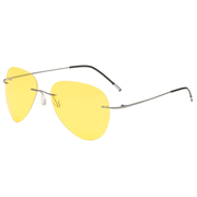 Polarized round memory metal sunglasses, view 5 - MRSLM