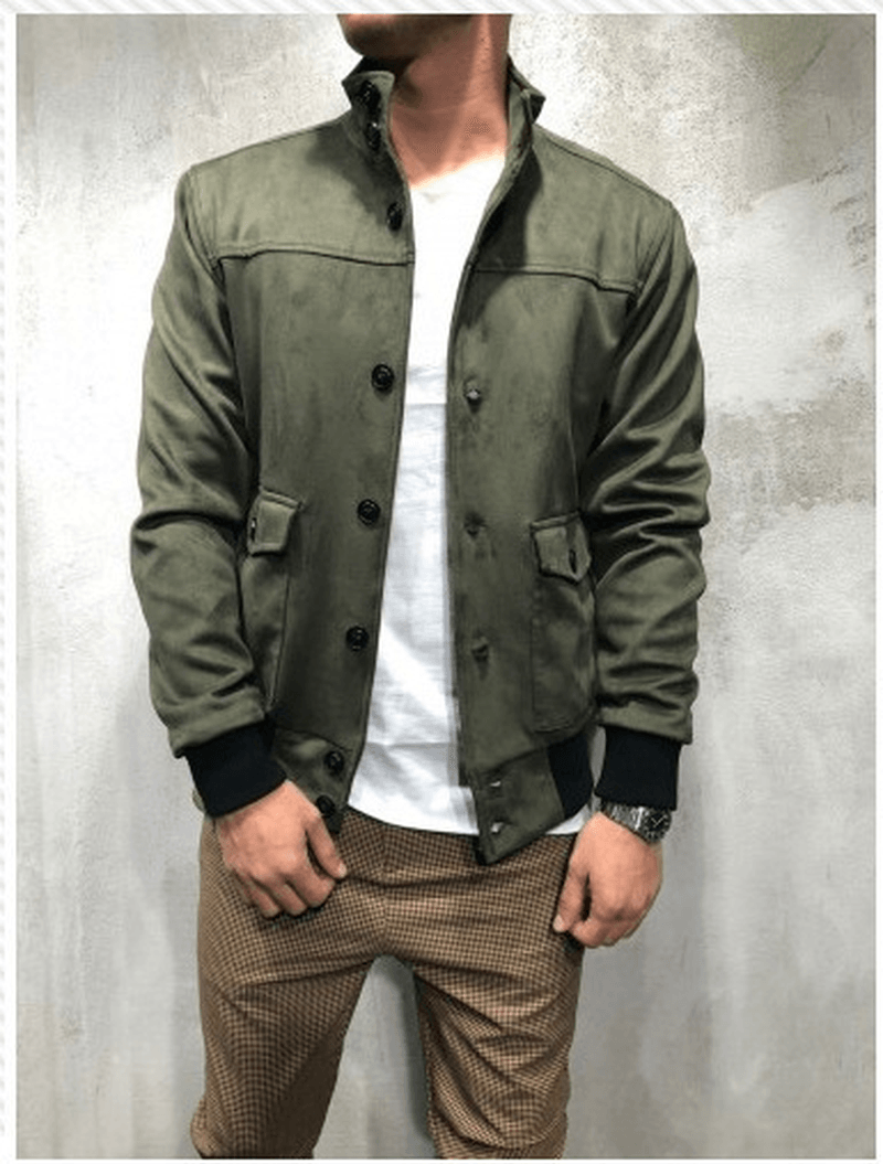 men's slim corduroy jacket with patch pockets, view 4 - MRSLM