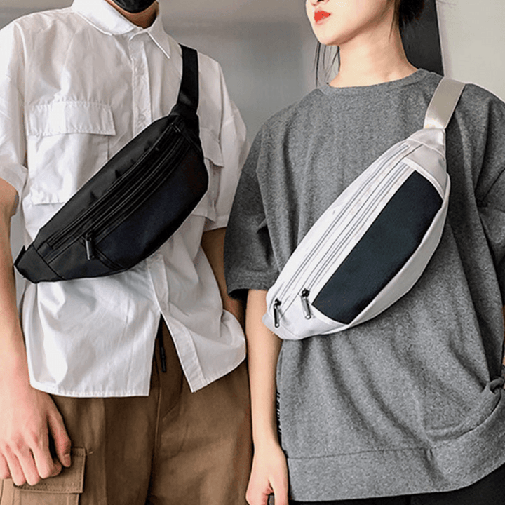 Unisex Patchwork Color Reflective Casual Chest Bag Shoulder Bag - MRSLM