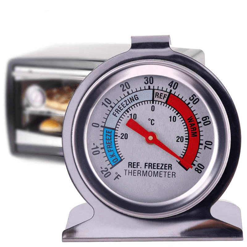 Refrigerator Freezer Thermometer Stainless Steel Dial Dail Type Fridge Temperature Warehouse Supermarket -30-30 Degrees - MRSLM