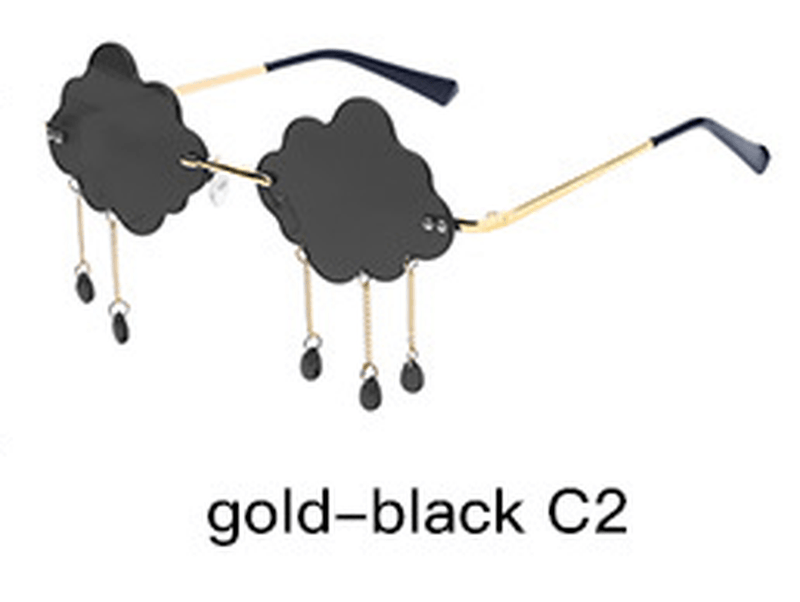 party funny rimless gold frame sunglasses, view 7 - MRSLM