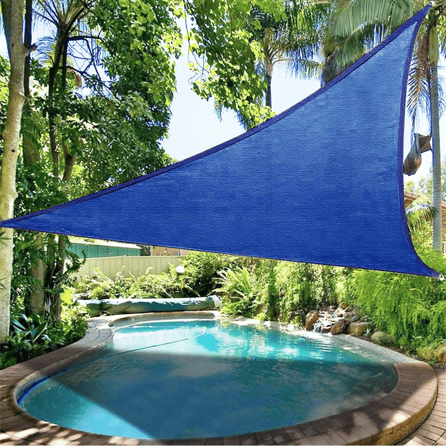 Regular Triangle/Right Triangle Blue Tent Sunshade Sail Waterproof 280GSM Polyester 300D Oxford Farbic Protection Cover Awning Decoration - MRSLM