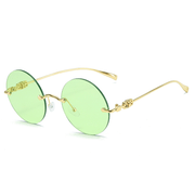 round gold frame gradient sunglasses, view 4 - MRSLM