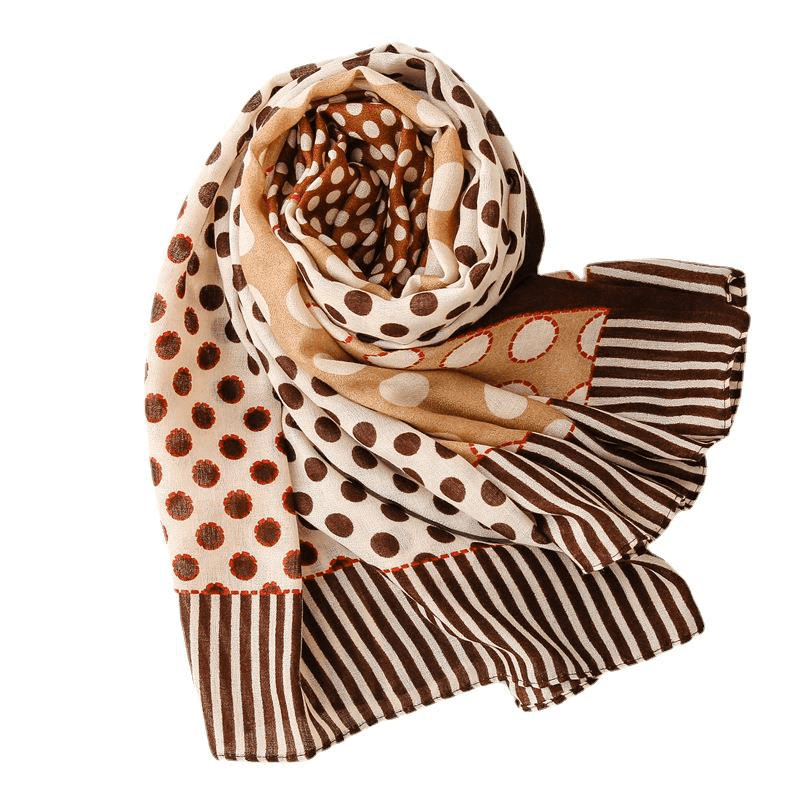 retro small dot dual-use scarf, view 4 - MRSLM