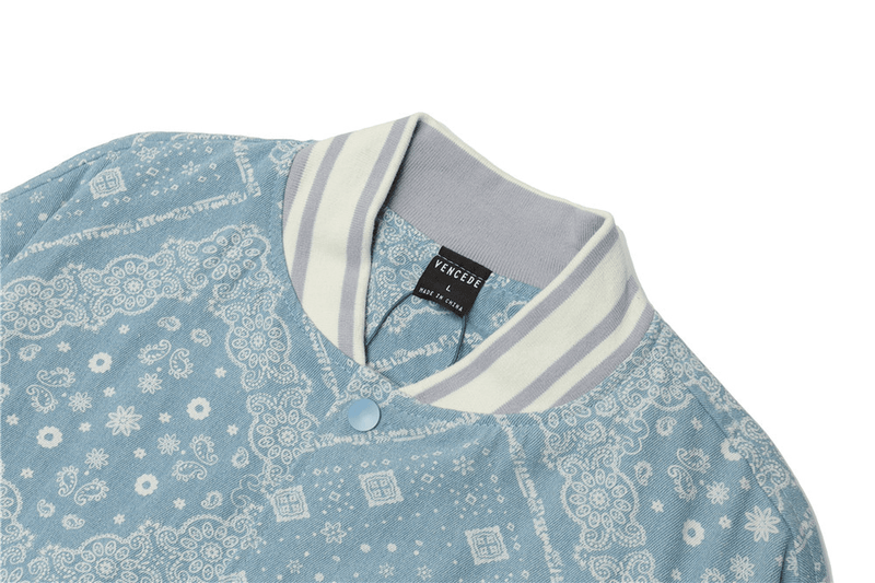 men's cashew flower denim jacket, view 3 - MRSLM