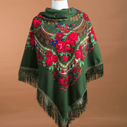 large square ethnic print scarf, view 5 - MRSLM