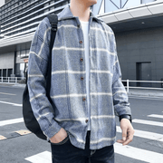 Men's retro woolen plaid coat, view 2 - MRSLM