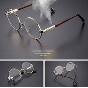 Crystal flat round metal glasses, view 4 - MRSLM