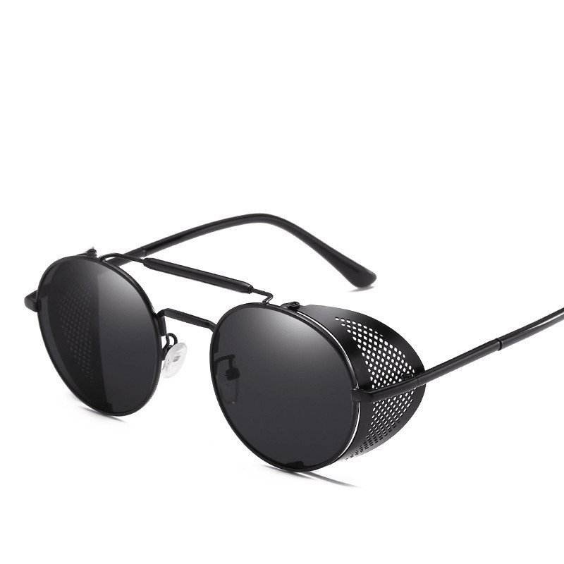 Round retro steampunk sunglasses, view 5 - MRSLM
