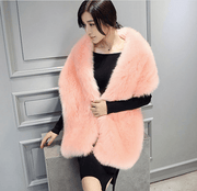 women's faux fox fur collar scarf shawl - MRSLM
