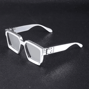 diamond-studded big square sunglasses, view 15 - MRSLM