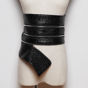 Women's black wide waist belt, view 5 - MRSLM