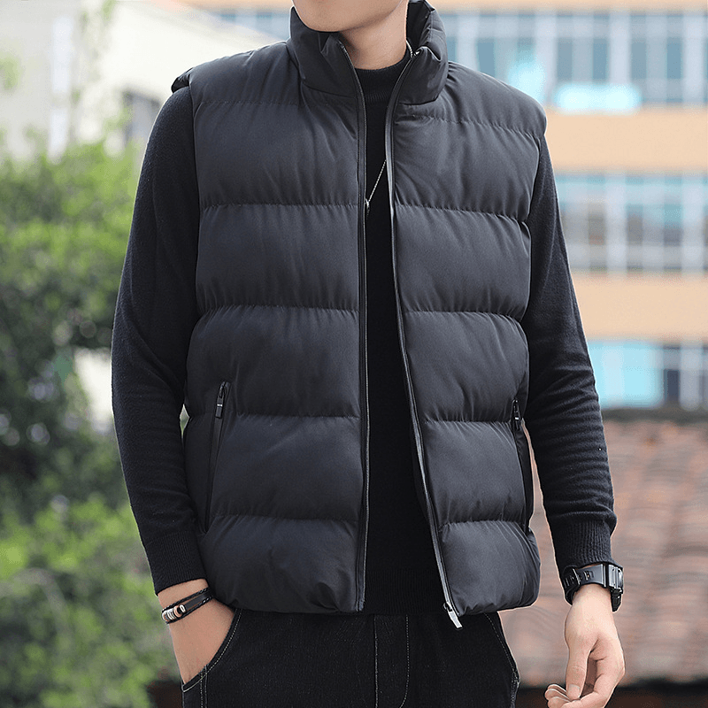 men's padded stand-collar vest, view 3 - MRSLM