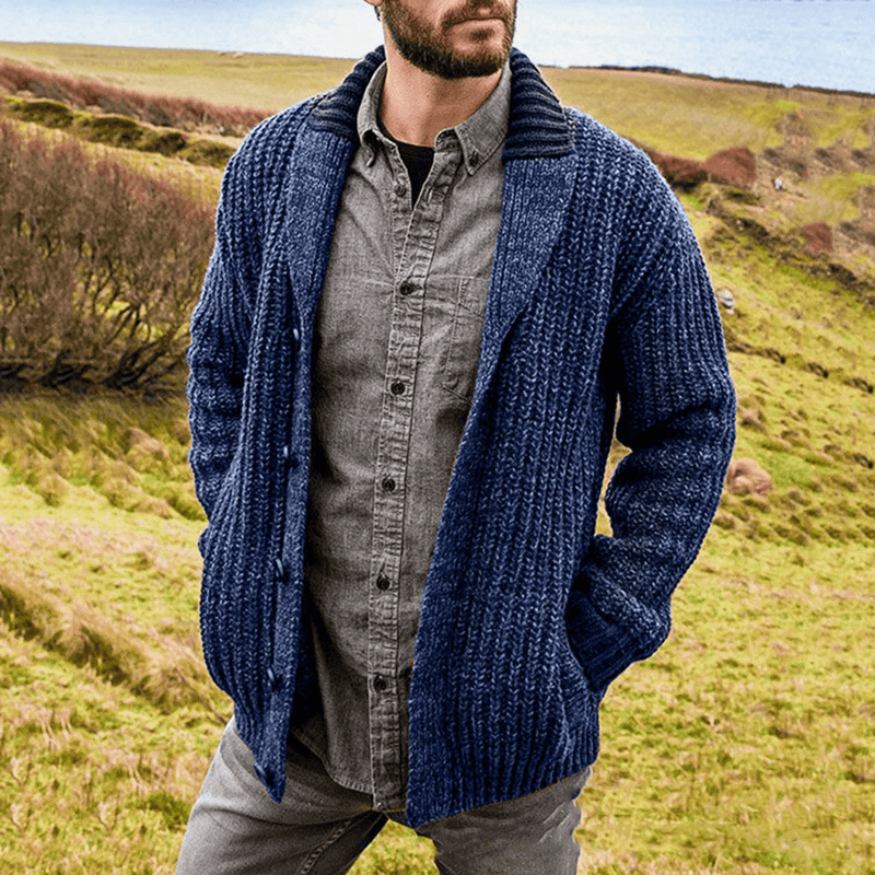 knitted wool blend sweater coat, view 2 - MRSLM