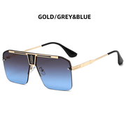 large square metal sunglasses, view 5 - MRSLM