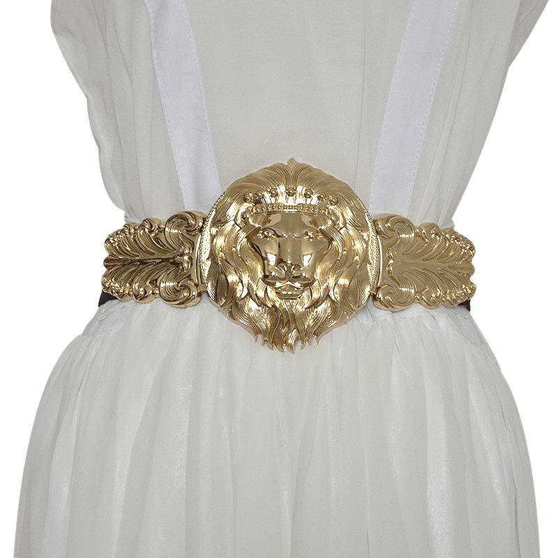 women's gold lion head metal girdle - MRSLM