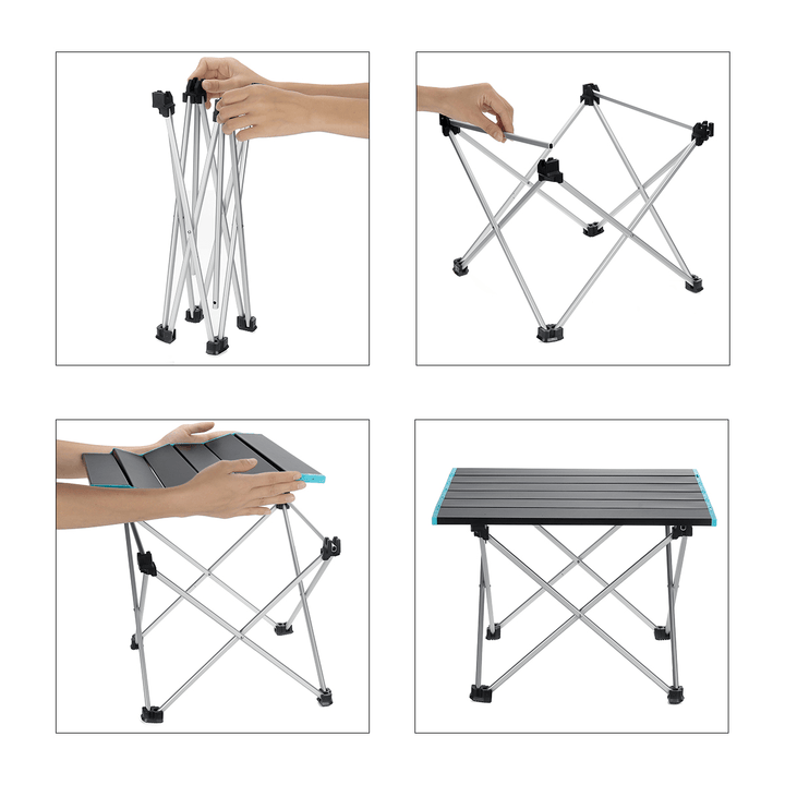 Yuntu ZD01 Portable Folding Aluminum Table Lightweight Camping Picnic with Bag for Outdoor-S/M/L - MRSLM