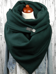 Women's green check fleece scarf, view 3 - MRSLM