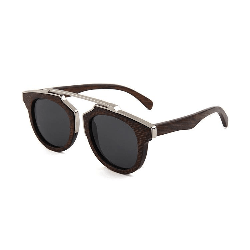 bamboo and wood polarized sunglasses, view 5 - MRSLM