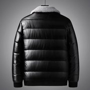 men's thickened PU leather winter jacket, view 2 - MRSLM
