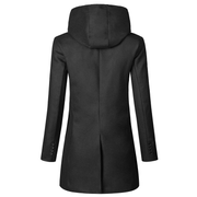 Men's slim-fit hooded woolen coat, view 4 - MRSLM
