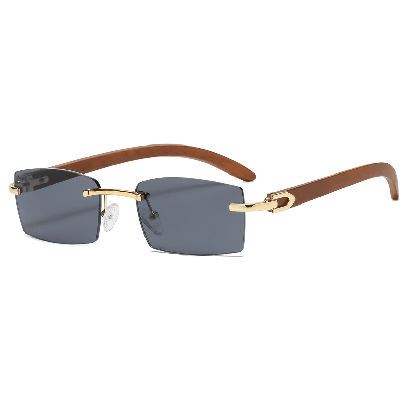 Men's clear rimless square sunglasses, view 2 - MRSLM