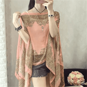 women's printed chiffon shawl, view 15 - MRSLM