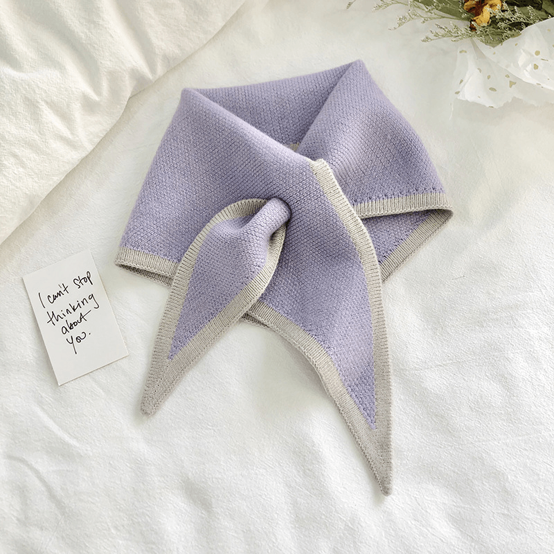 triangle knitted shawl scarf, view 10 - MRSLM