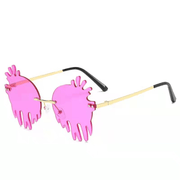 round gold frame colored lens sunglasses, view 4 - MRSLM