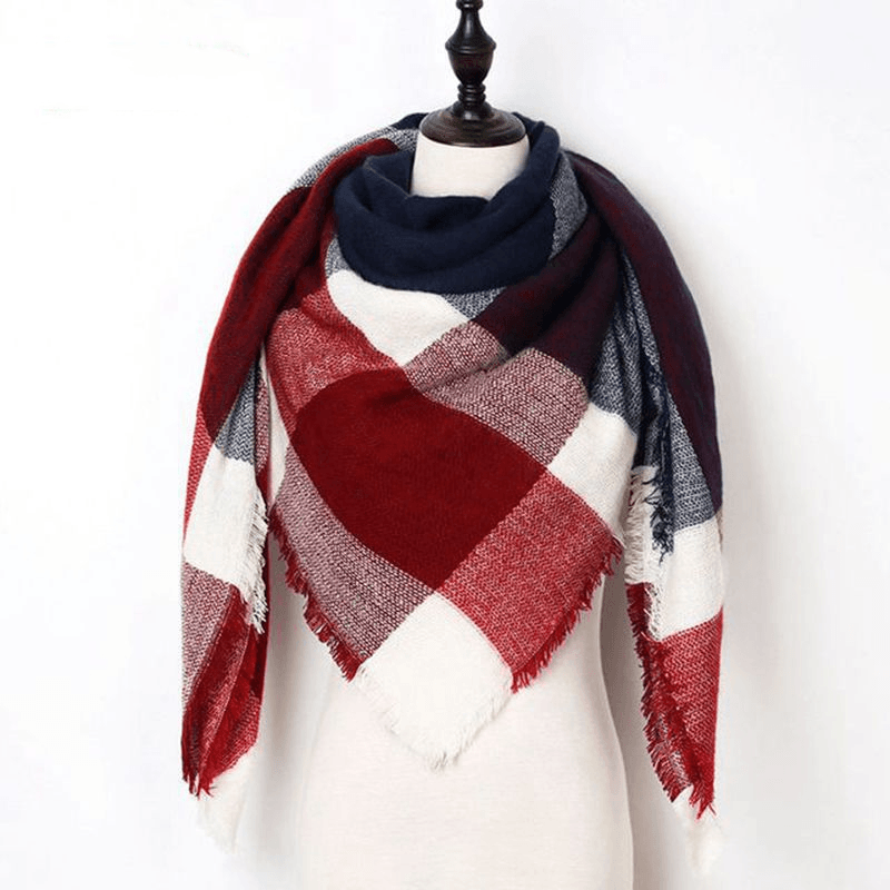 Autumn and Winter Imitation Cashmere plus Double-Sided Colorful Plaid