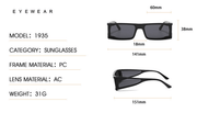 punk series retro square sunglasses, view 7 - MRSLM