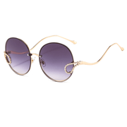 Women's retro gold-frame sunglasses, view 2 - MRSLM