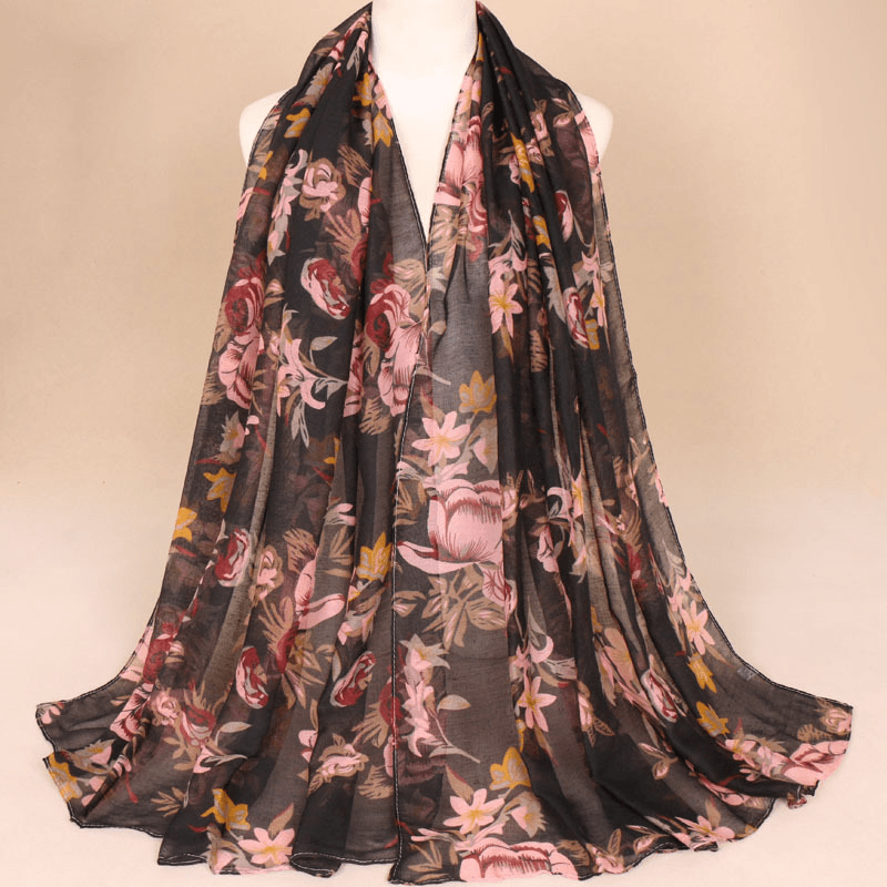 ladies printed Bali yarn scarf, view 6 - MRSLM
