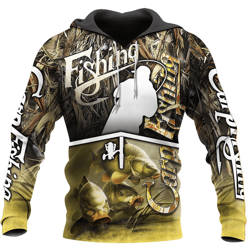 Fishing Enthusiasts Hoodie Digital Printing Outdoor Sports Loose Hoodie with Hood - MRSLM