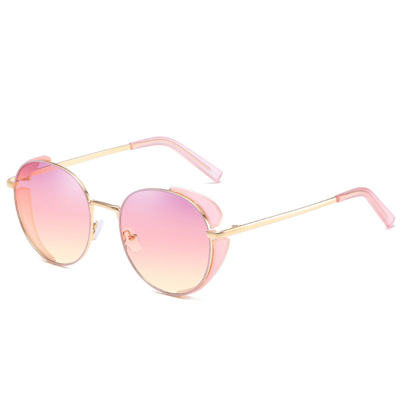 Personality Sunglasses for Ladies Metallic round Glasses for Ladies