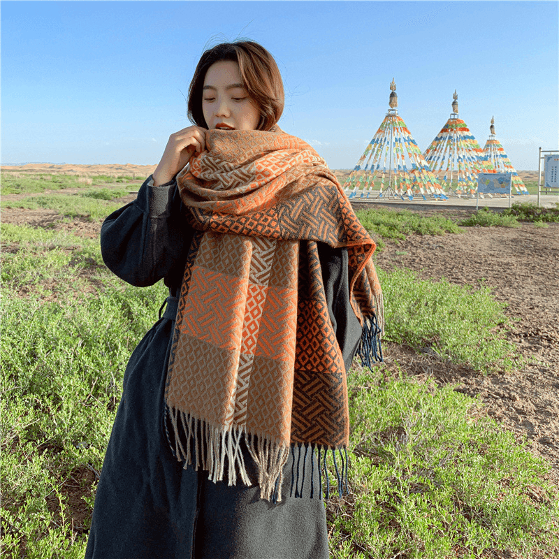 Women's warm imitation wool scarf, view 6 - MRSLM