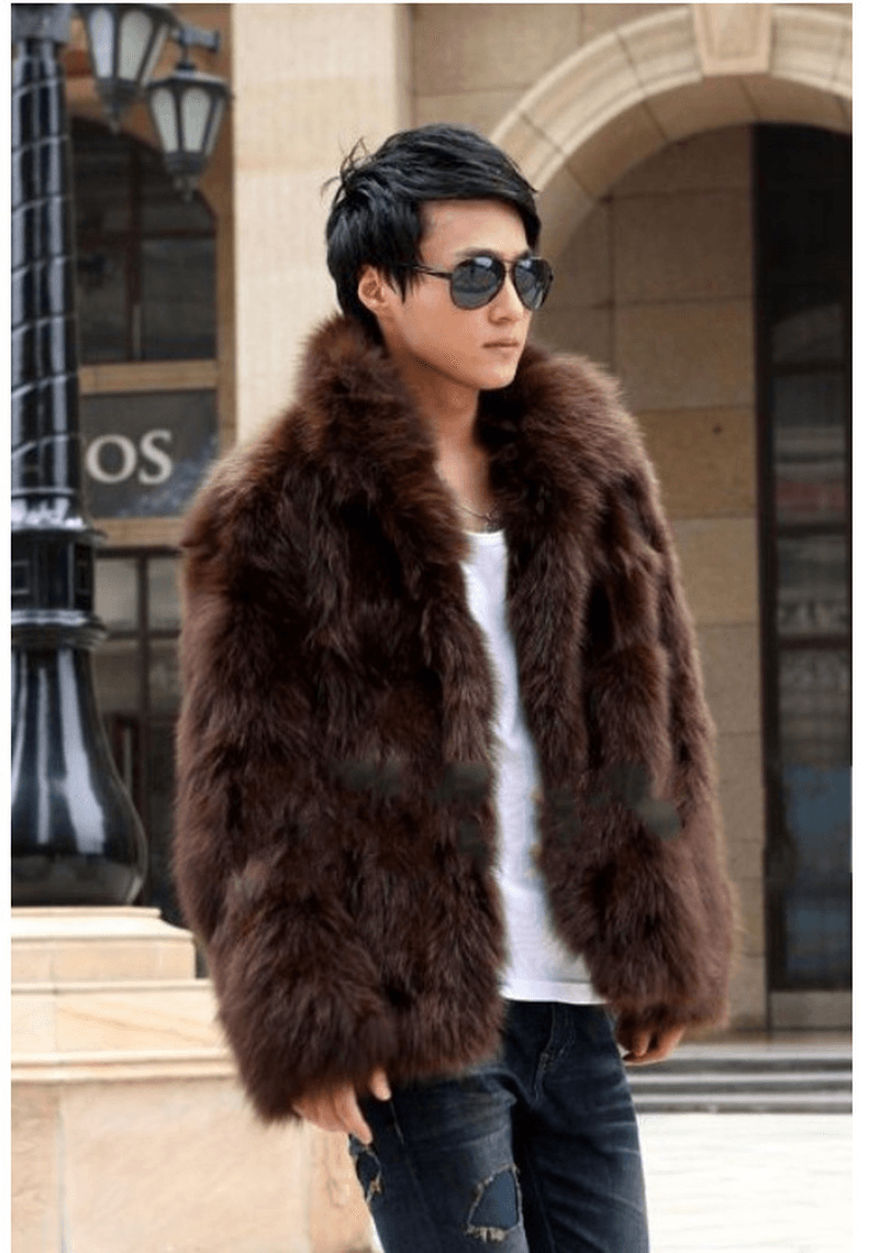 men's faux fur jacket, view 5 - MRSLM