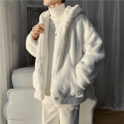 Plain white plus-velvet coat, view 5 - MRSLM