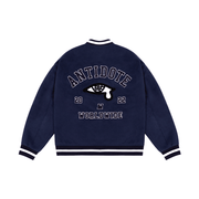 royal blue towel embroidered baseball jacket, view 4 - MRSLM