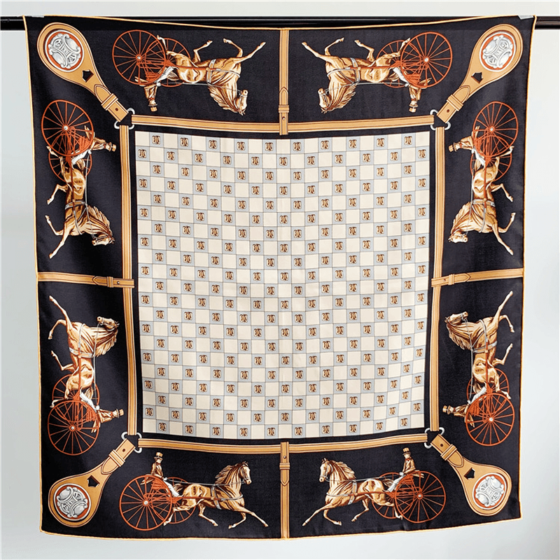 women's mulberry silk twill square scarf, view 10 - MRSLM