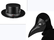 PU leather plague doctor top hat, view 7 - MRSLM