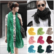 Plain candy color fold scarf, view 11 - MRSLM