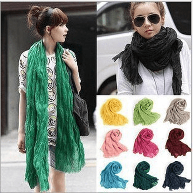 Plain candy color fold scarf, view 11 - MRSLM