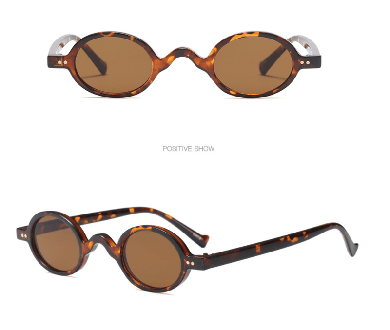 oval retro leopard sunglasses, view 7 - MRSLM