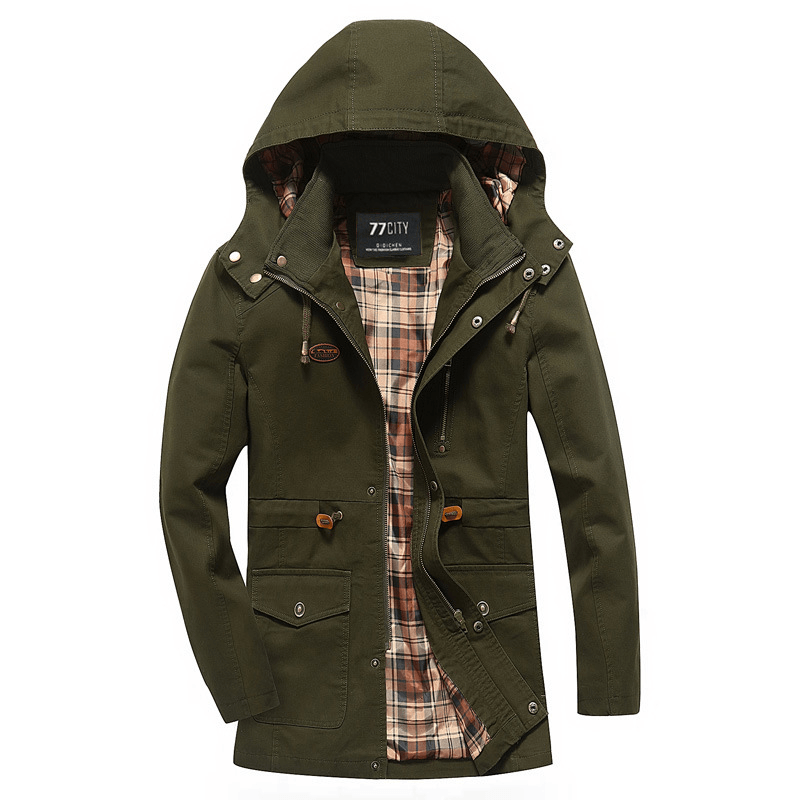 men's military-style mid-length jacket, view 3 - MRSLM