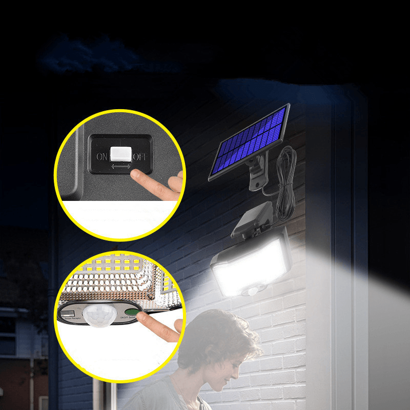 Ipree® Solar Garden Light 168 LED/96 COB Motion Sensor Security Wall Lamp Romote Control Waterproof Camping Light Lawn Courtyard Patio - MRSLM