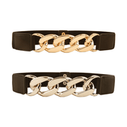 Women's gold silver waist belt, view 3 - MRSLM