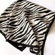 women's striped silk small square scarf, view 5 - MRSLM